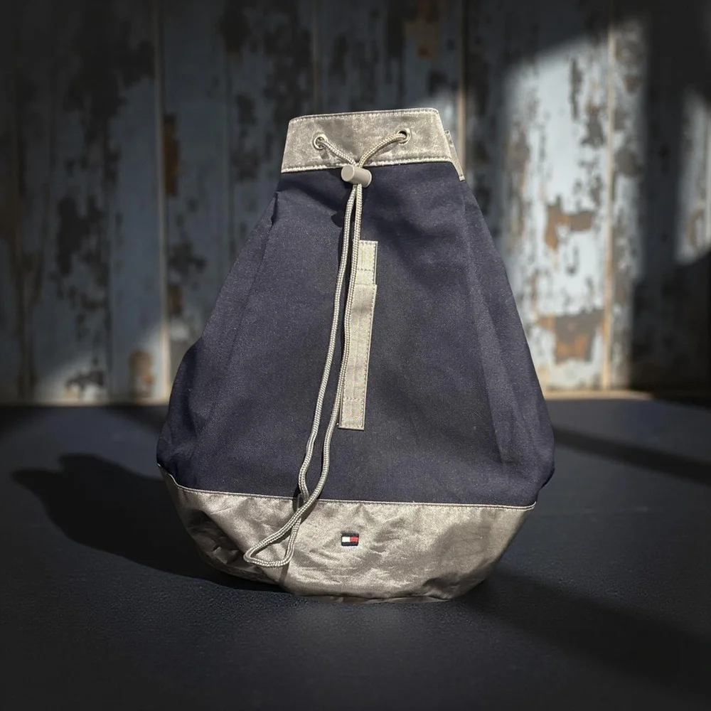 Tommy Hilfiger Blue and Gray Duffel Bag